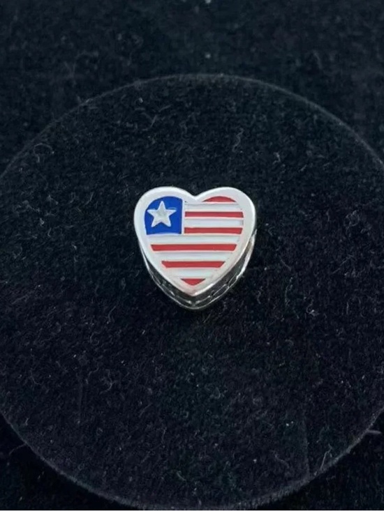 Pandora Jewelry - Pandora Heart Flag Enamel Charm - Red, White & Blue